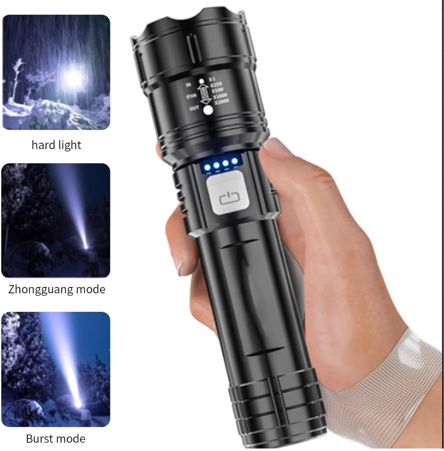 مصباح يدوي LED فائق السطوع قابل لإعادة الشحن