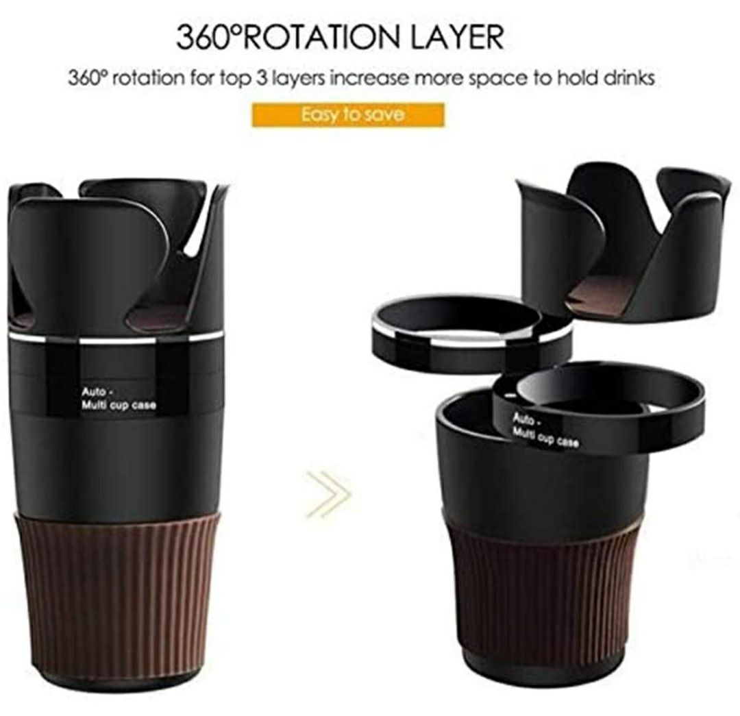 حامل أكواب السيارة محول توسيع 4 في 1 مع صندوق تخزين