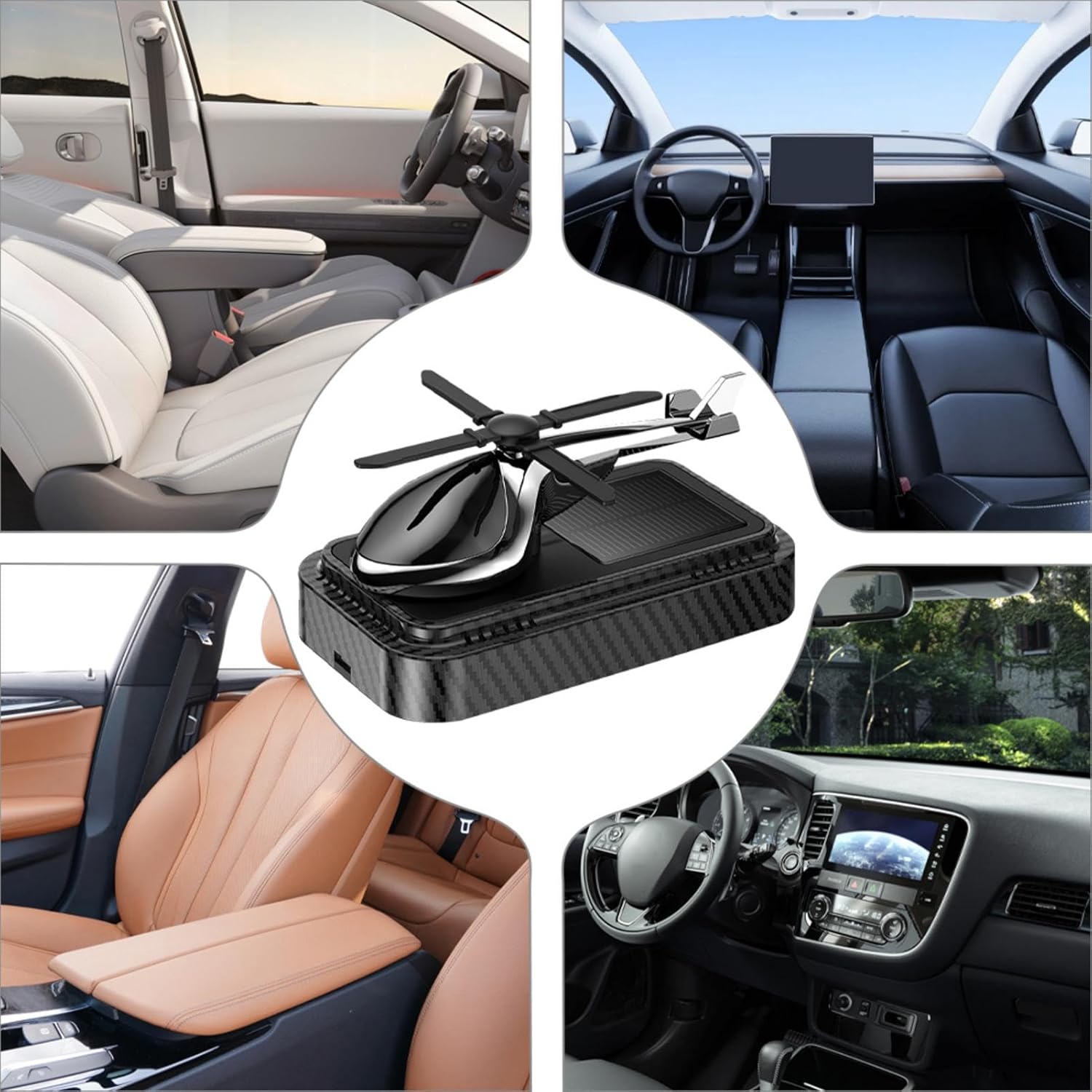 معطر جو للسيارة يعمل بالطاقة الشمسية على شكل طائرة هليكوبتر